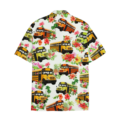 School Bus Floral Hawaiian Shirt For Men Women, Tropical School Bus Hawaiian Shirt For Driver HE0235