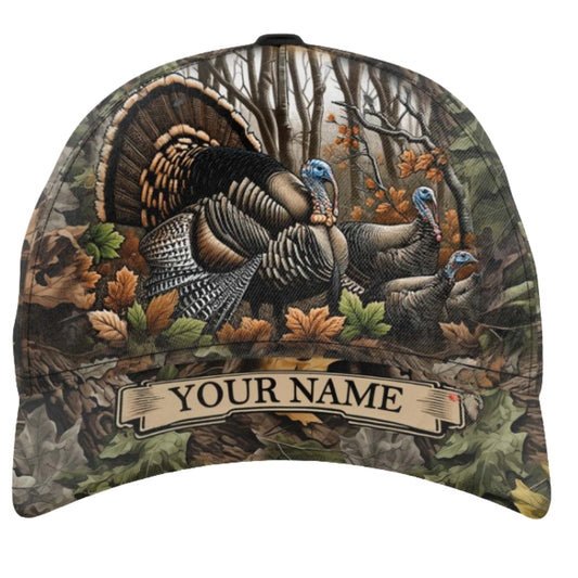 Custom Turkey Hunting Baseball Cap 3D Printed, Personalized Turkey Hats For Hunters CP0479
