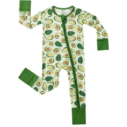 Avocado Green Baby Convertible Zipper Romper, Avocado Romper Convertible For Baby BB0407