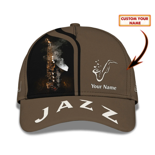 Saxophone Classic Cap Saxophonist Personalized Name 3D Baseball Cap Gift For Jazz Lover CA0335