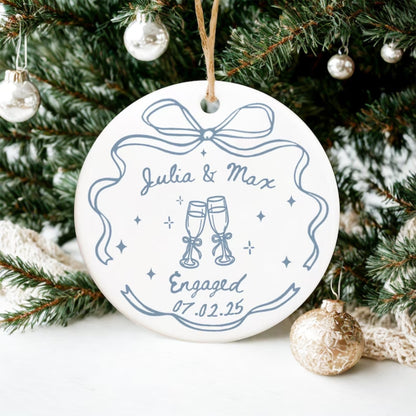 Personalized Engagement Ornament For Couple, Custom Wedding Engagement Ornament WD0033