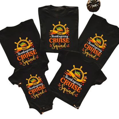 Thanksgiving Cruise Squad Personalized Matching Family T Shirts, Custom Thanksgiving Cruise Trip Matching Shirts For Family ET0535