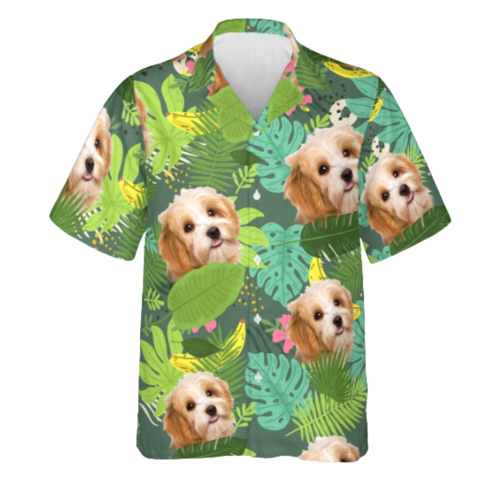 Custom Dog Face Tropical Hawaiian Shirt For Men And Women, Custom Animal Photo Aloha Hawaiian Shirt HE0454