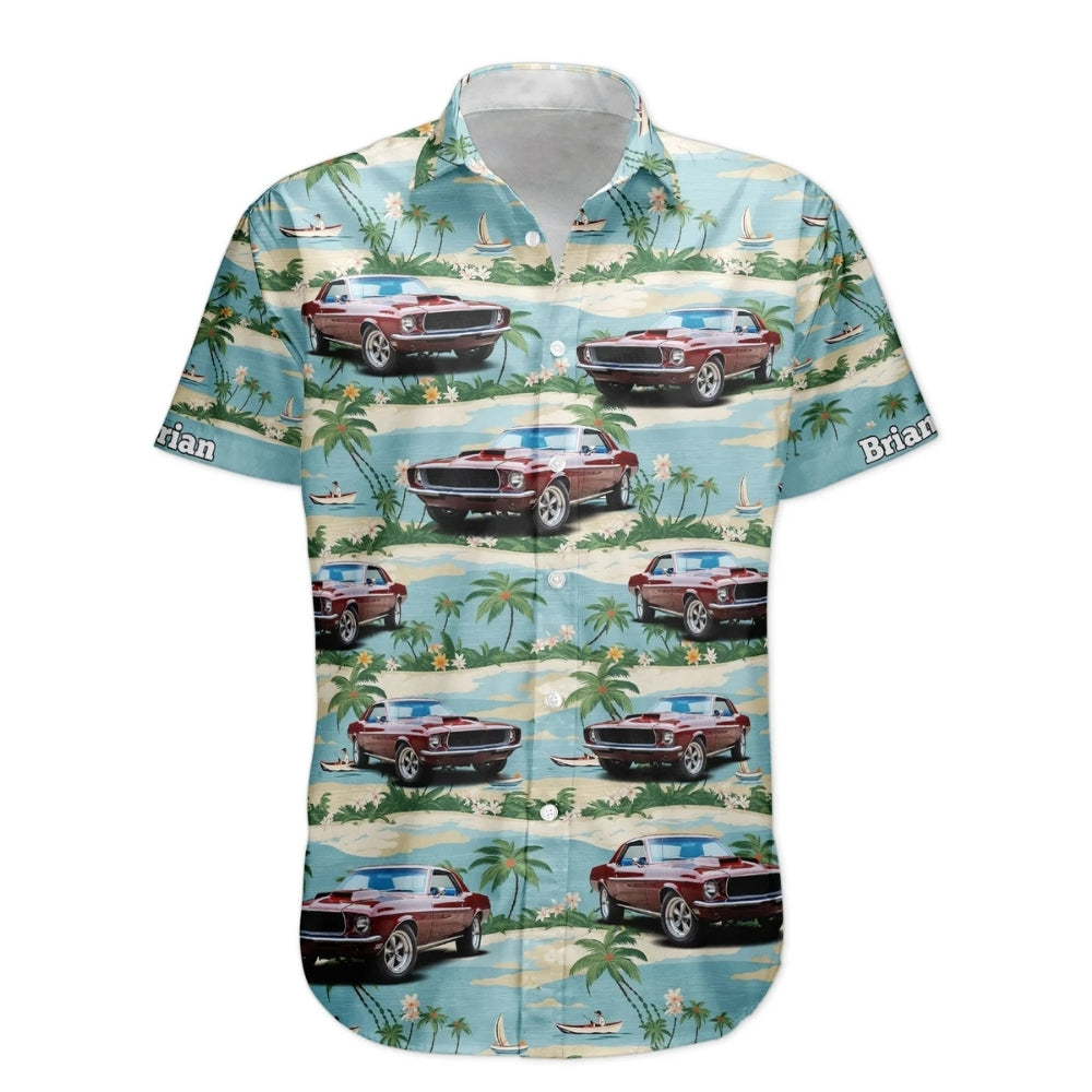 Custom Photo Car Tropical Hawaiian Shirt Mens, Custom Car Lover Hawaiian Shirts HE0599