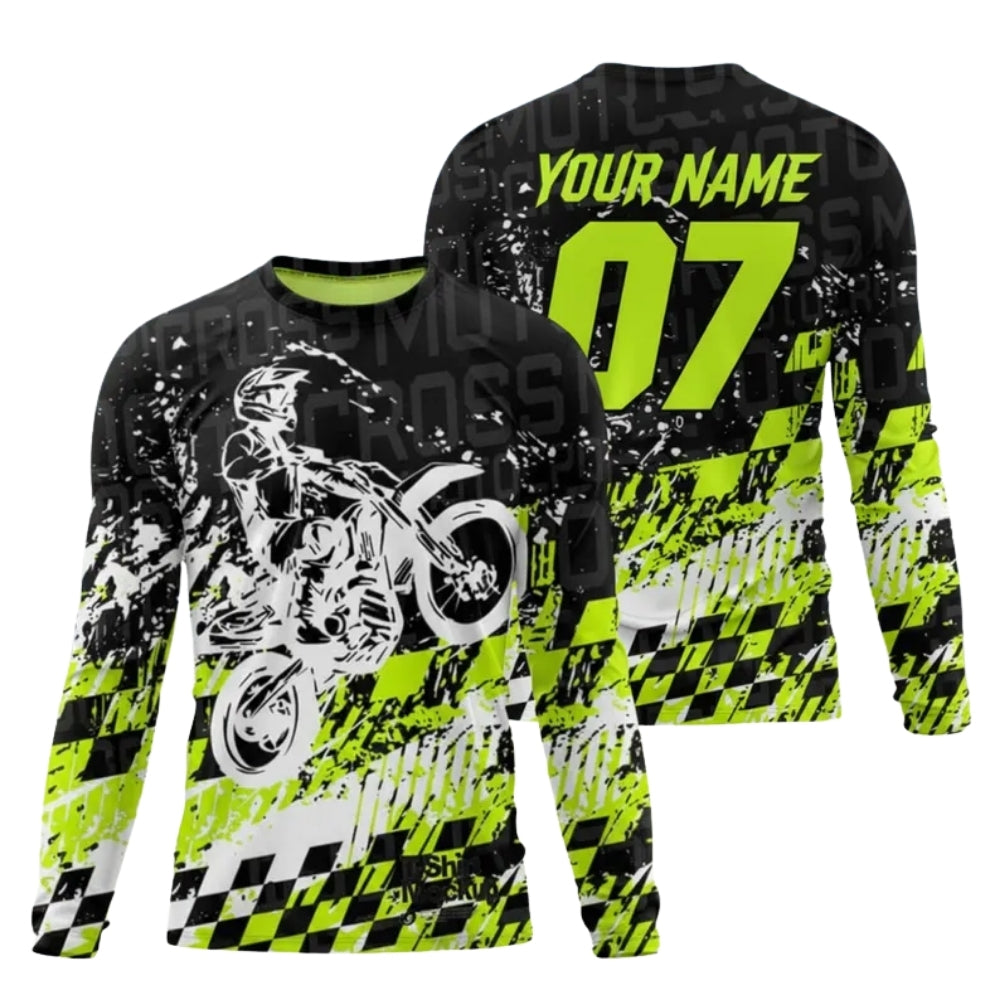 Custom Name Number Red Motocross Racing Long Sleeve Jersey Shirts For Men, Custom Dirt Bike Shirts ME0040