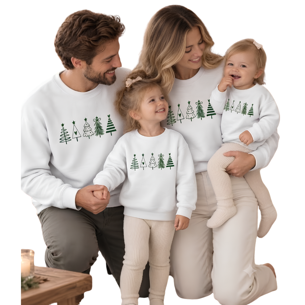 Christmas Tree Matching Family Sweatshirt, Christmas Family Sweatshirt ET1642