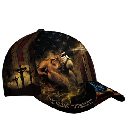 Custom Redeemed Lion Christian 3D Baseball Cap, Custom Christian Hats Caps CP0101