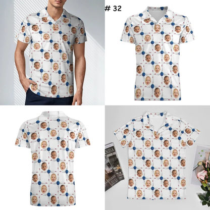 Custom Face Bowling Polo Shirt For Men, Custom Photo Bowling Shirts BE0122