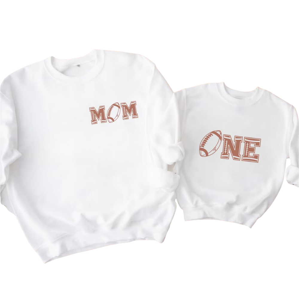 One Football First Birthday Family Matching Sweatshirt, 1st Birthday Football Family Sweatshirts ET1510