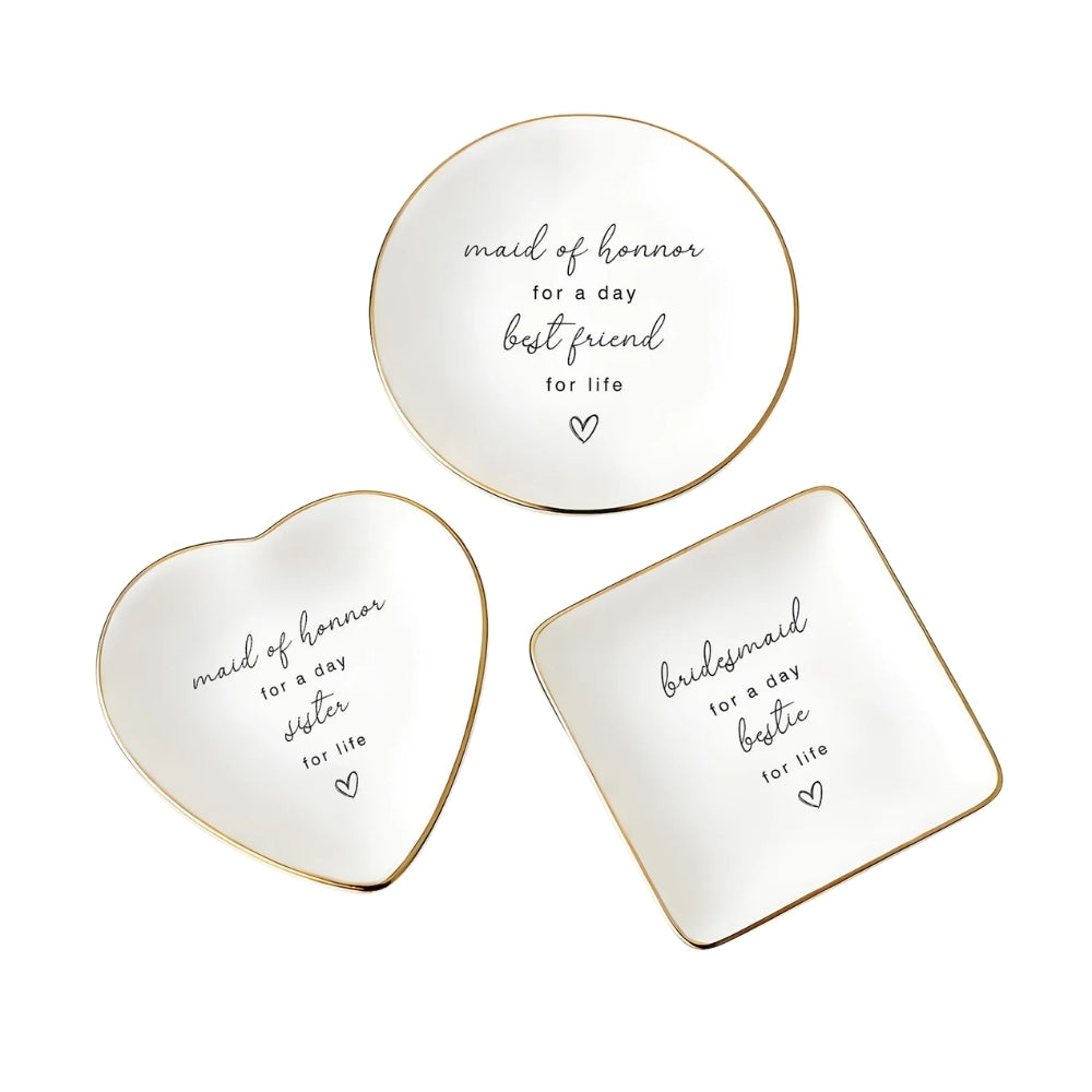 Maid of Honor Best Friend For Life Jewelry Dish, Wedding Bridesmaid Ring Dish For Best Friend WD0433