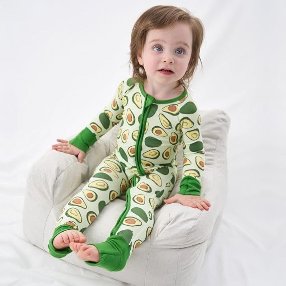 Avocado Green Baby Convertible Zipper Romper, Avocado Romper Convertible For Baby BB0407