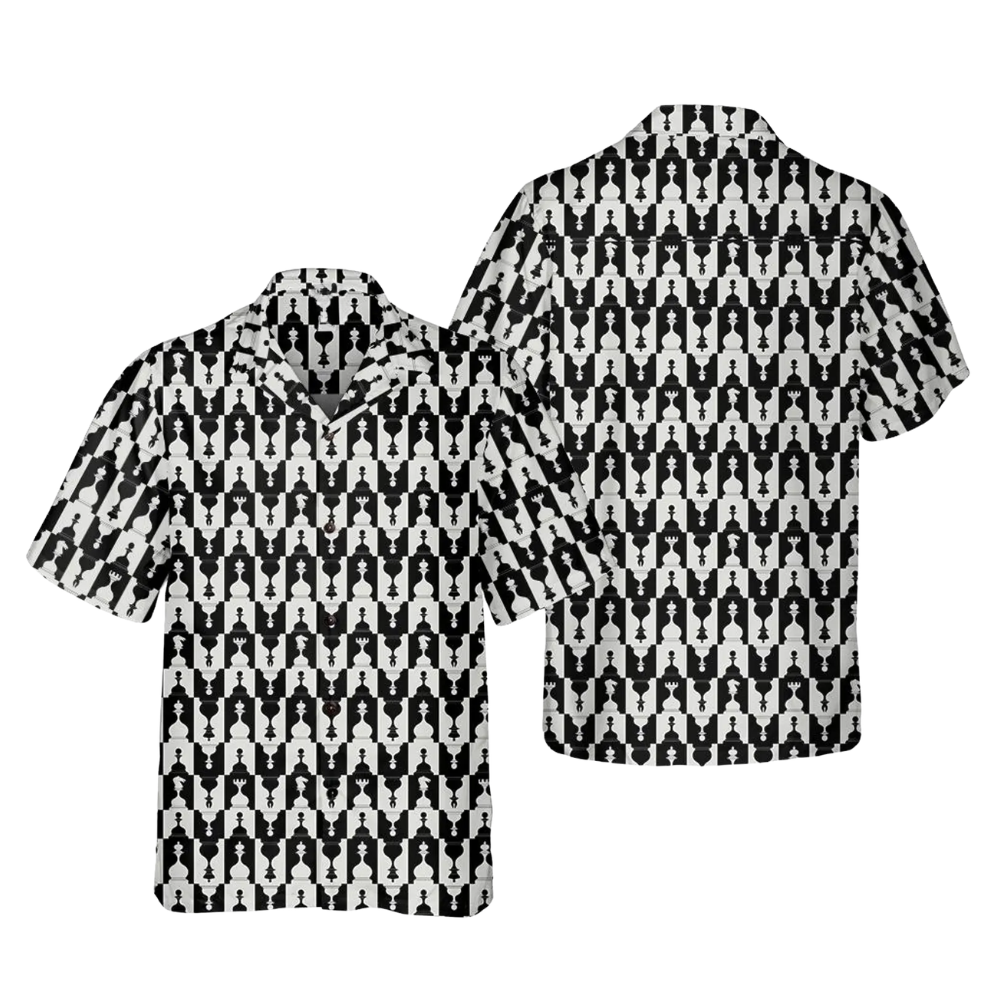 Chess Black And White Hawaiian Shirt Men Women, Chess Hawaiian Shirts HE0236