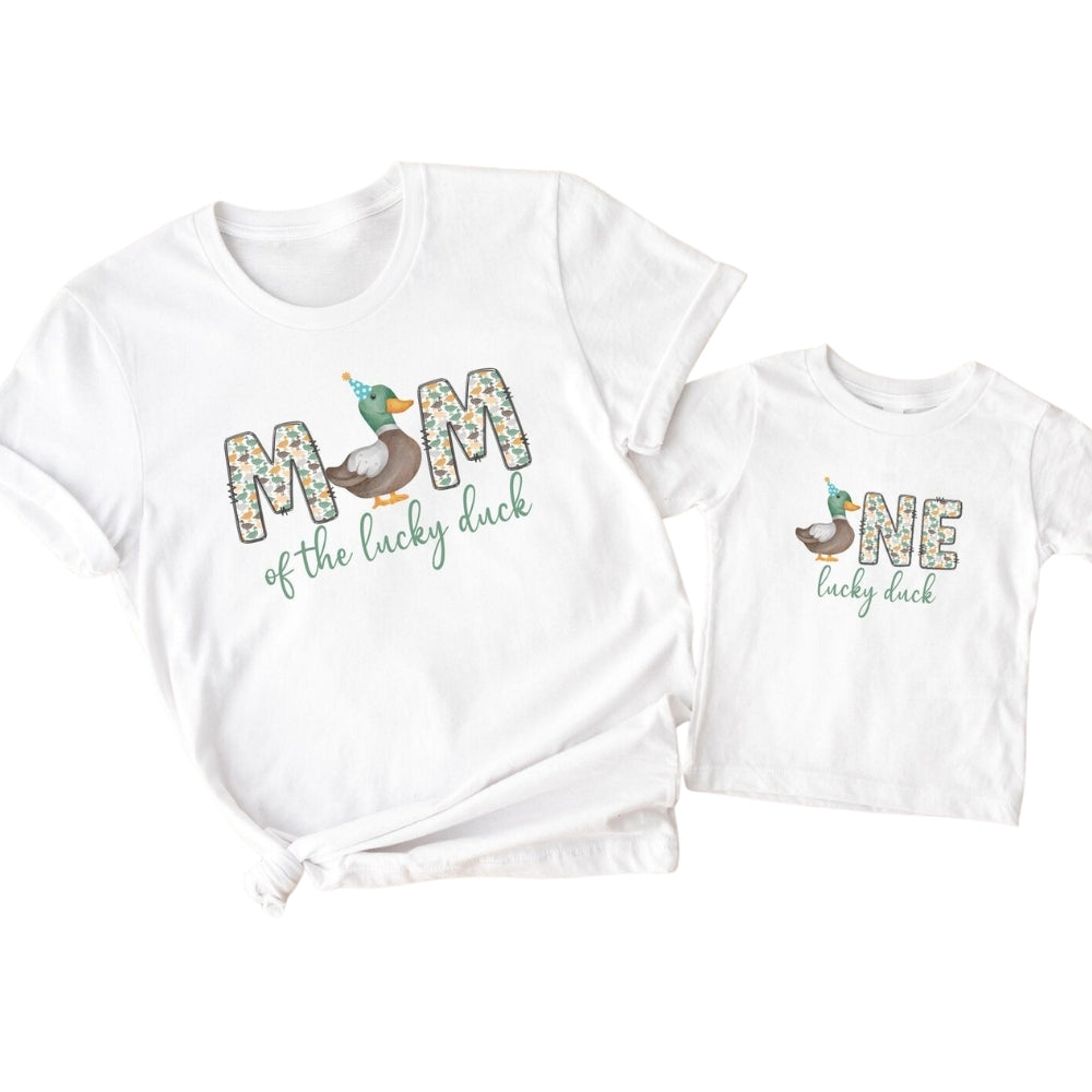 One Lucky Duck 1st Birthday Matching Family T Shirts, First Birthday Family Shirts ET0251