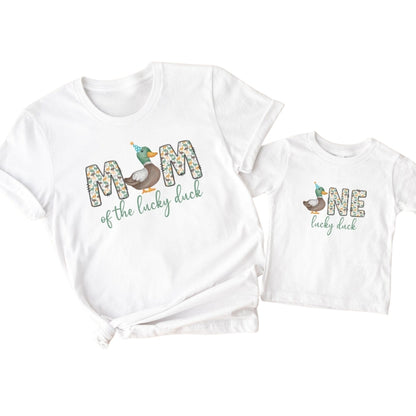 One Lucky Duck 1st Birthday Matching Family T Shirts, First Birthday Family Shirts ET0251