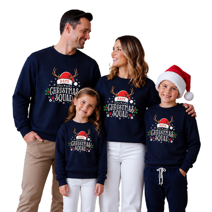 Custom Christmas Squad Family Matching Sweatshirt, Custom Christmas Sweatshirt For Family ET1643