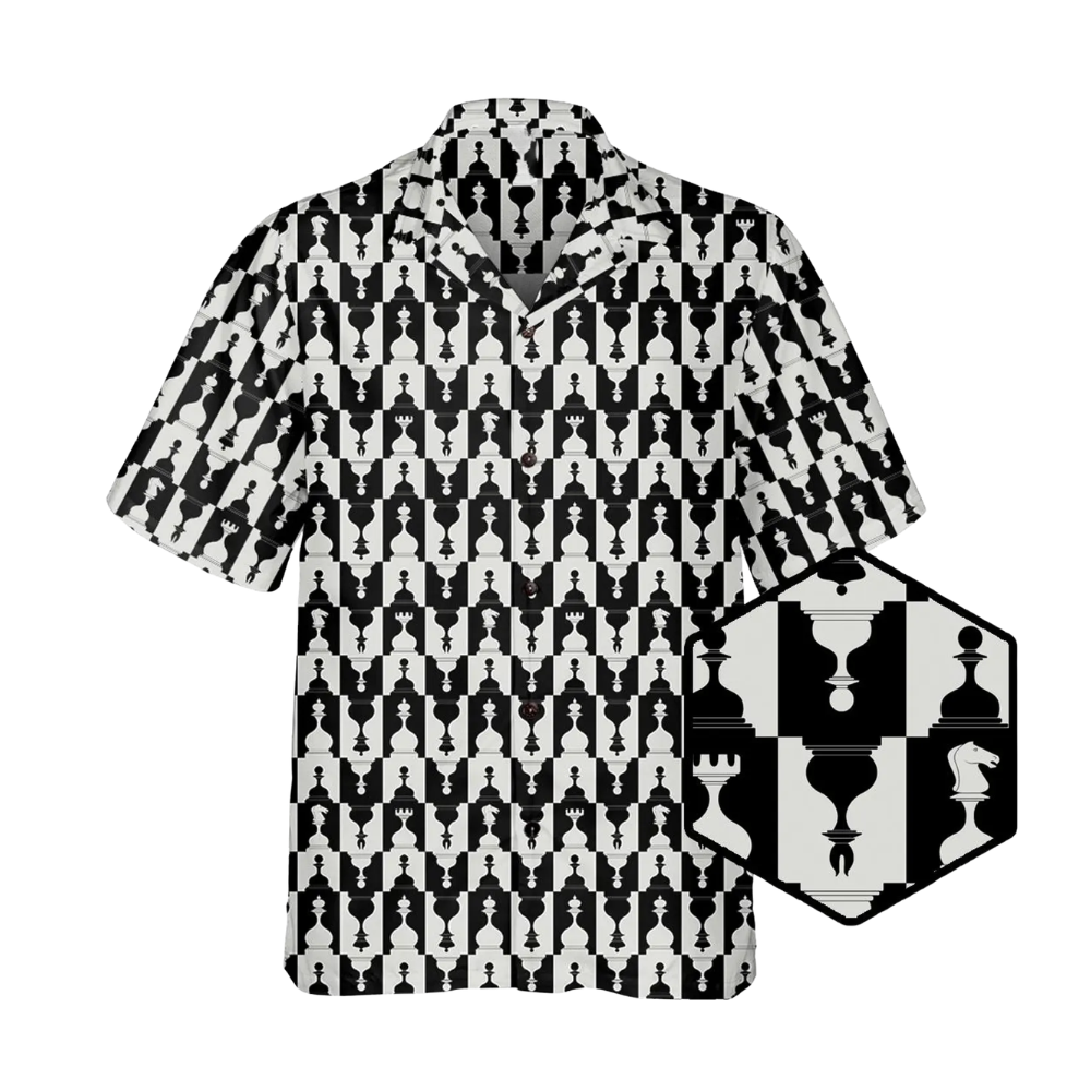 Chess Black And White Hawaiian Shirt Men Women, Chess Hawaiian Shirts HE0236
