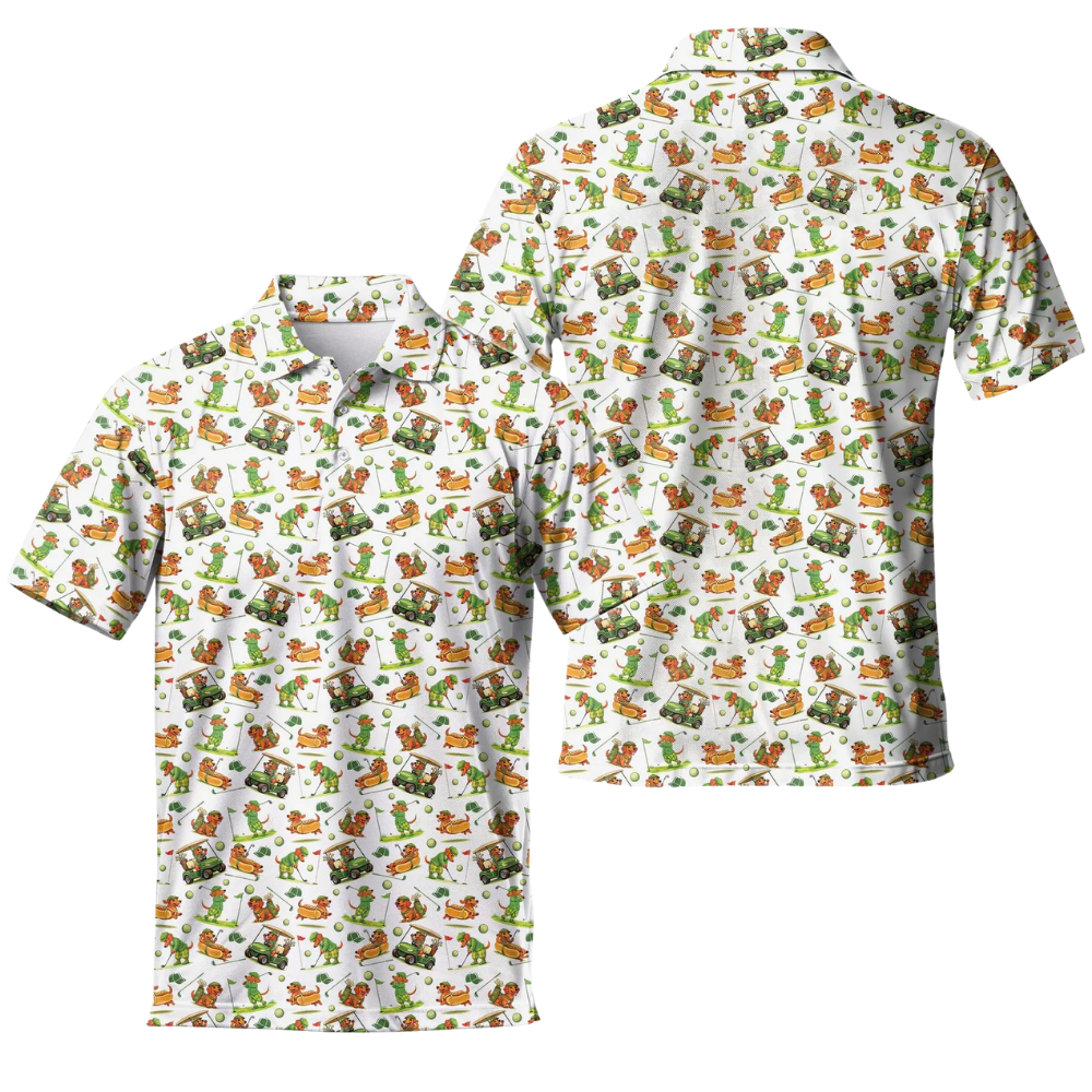 Dachshund Hot Dog Mens Golf Polo Shirt, Dachshund Golf Shirt For Dog Lover GE0526