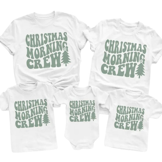 Christmas Morning Crew Matching Family T Shirts, Matching Family Christmas Shirts ET0800