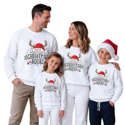 Custom Christmas Squad Family Matching Sweatshirt, Custom Christmas Sweatshirt For Family ET1643