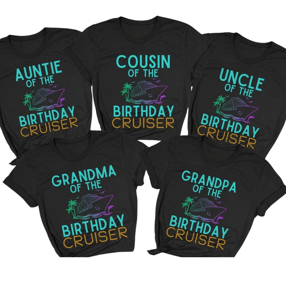 Cruising Into My 80th Birthday Matching Family T Shirts, Custom 80th Birthday Cruise Matching Shirts For Family ET0393