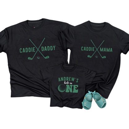 Hole In One Personalized Golf First Birthday Family T Shirts Matching, Custom 1st Birthday Golf Family Shirts ET1582