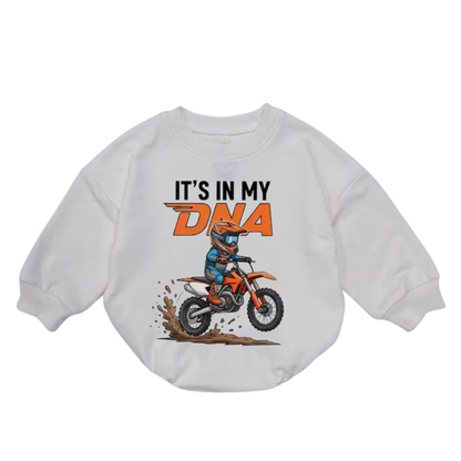It's In My DNA Baby Romper Sweatshirt, Baby Motocross Lover Romper Sweatshirt BB0245