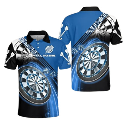 Custom Red Lightning Dart Men's Polo Shirts For Team, Custom Darts Shirts DZ0012