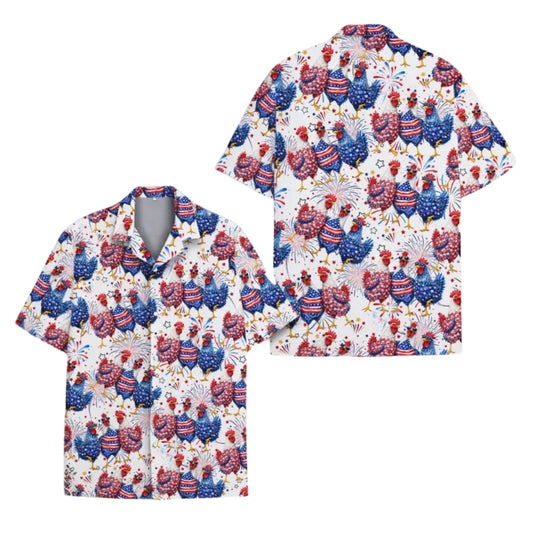 Rooster USA Flag 4th Of July Hawaiian Shirt For Men Women, Independence Day Hawaiian Shirts For Rooster Lover HE0193