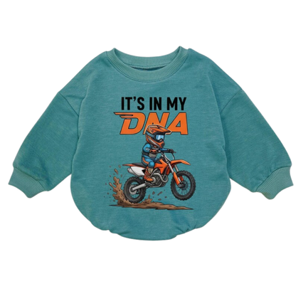It's In My DNA Baby Romper Sweatshirt, Baby Motocross Lover Romper Sweatshirt BB0245