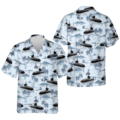 Tropical Submarine Hawaiian Shirt For Men, Submarine Military Hawaiian Shirts HE0285