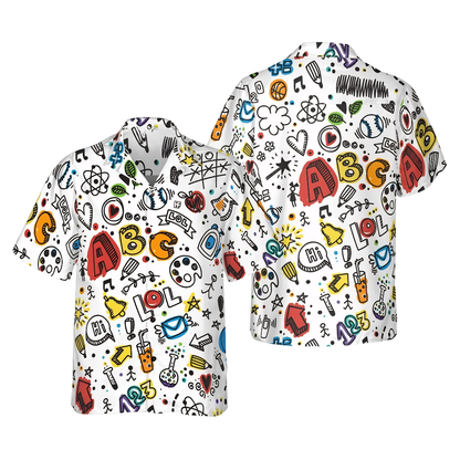 Colorful Alphabet Hawaiian Shirt For Men Women, Teacher Hawaiian Shirts HE0237