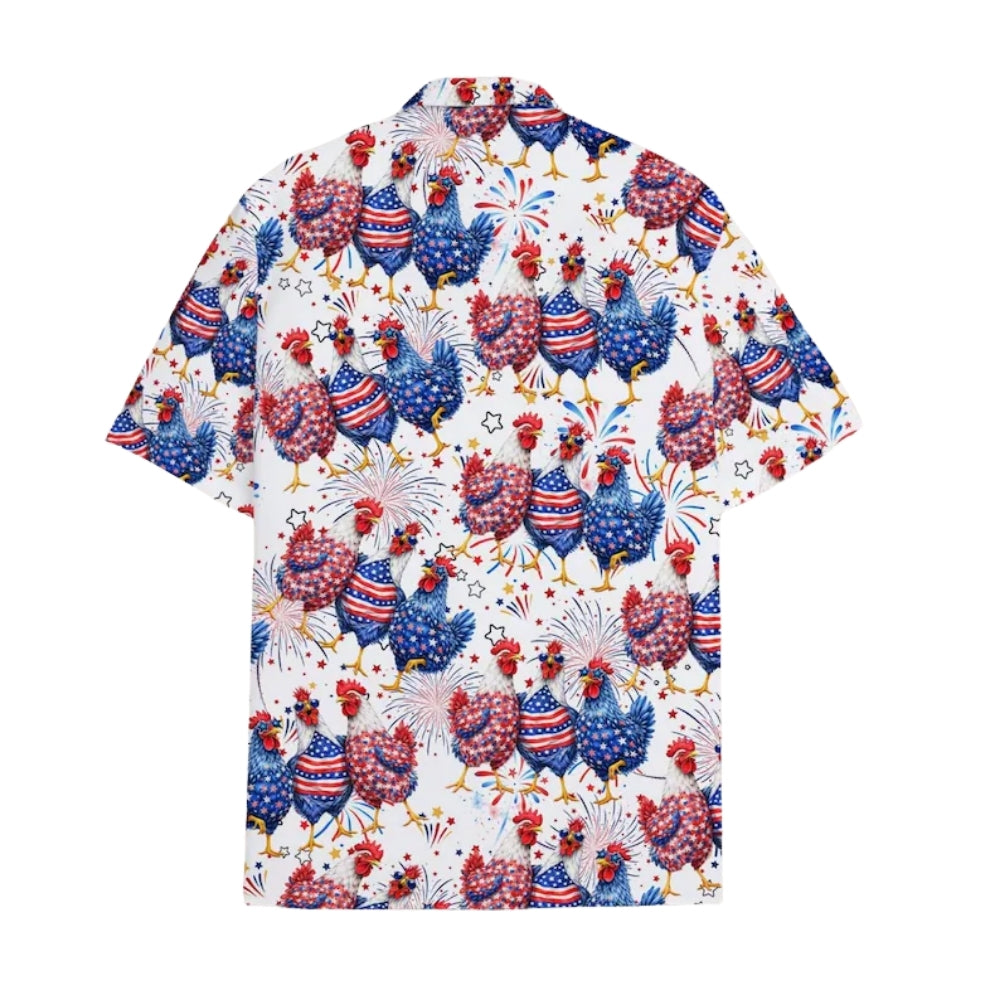 Rooster USA Flag 4th Of July Hawaiian Shirt For Men Women, Independence Day Hawaiian Shirts For Rooster Lover HE0193
