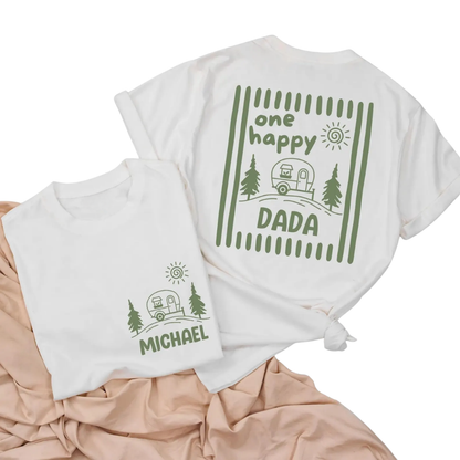 Personalized One Happy Camper First Birtday Family T Shirt, Custom 1st Birthday Camping Matching Family Shirts ET1583