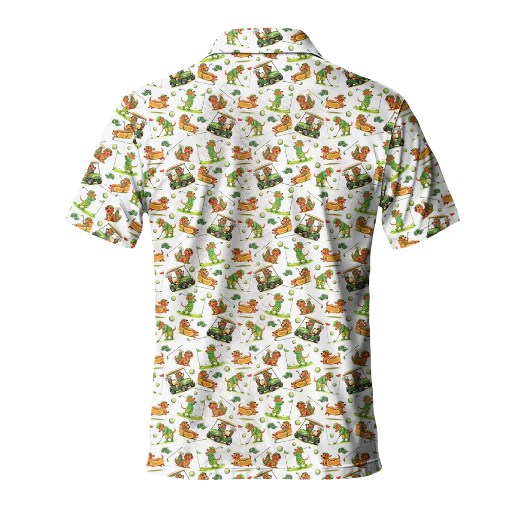 Dachshund Hot Dog Mens Golf Polo Shirt, Dachshund Golf Shirt For Dog Lover GE0526
