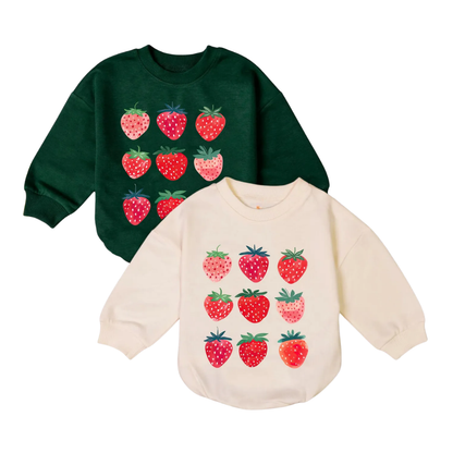 Cute Strawberry Baby Romper Sweater, Strawberry Lover Romper Sweatshirt For Baby BB0165