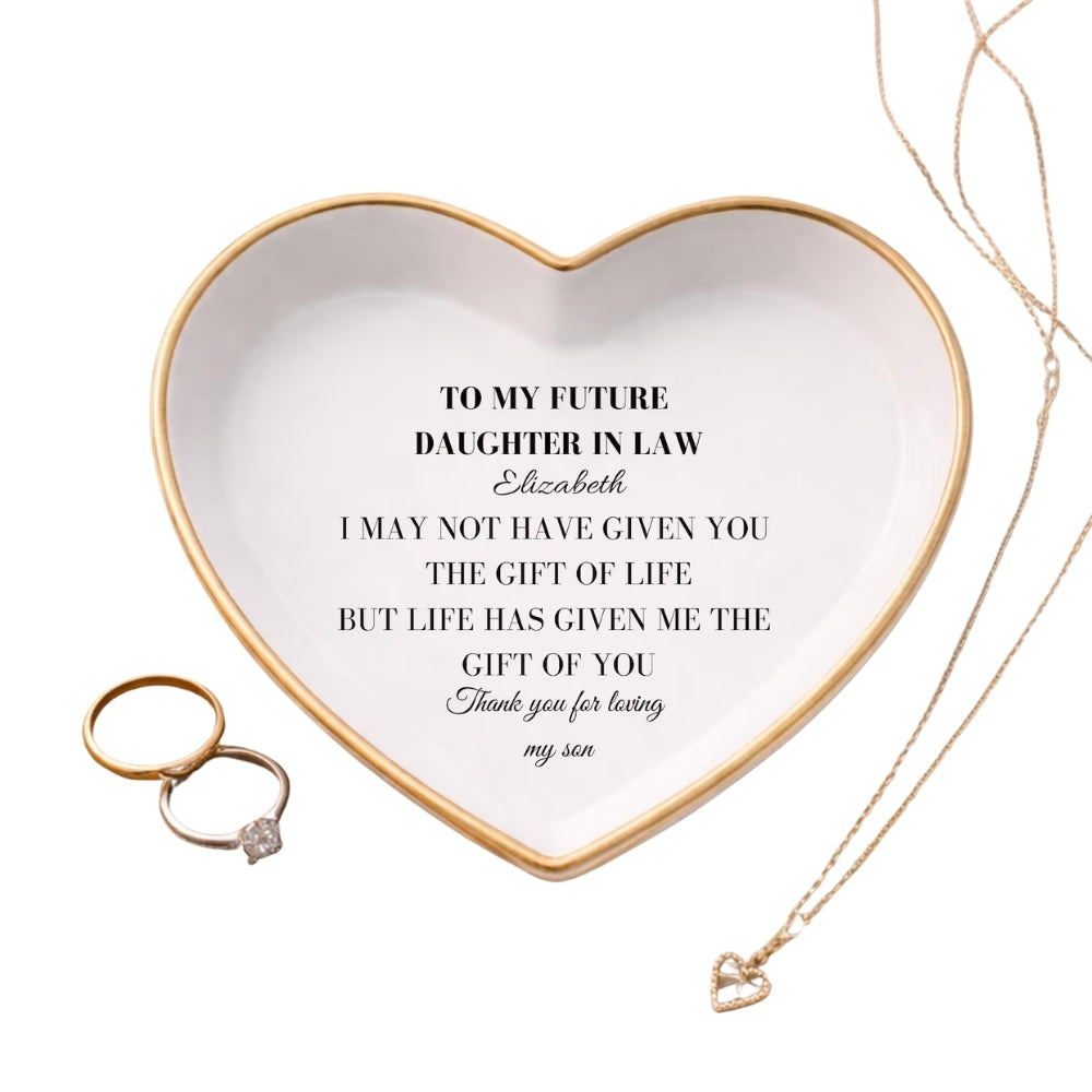 To My Future Daughter In Law Custom Wedding Jewelry Dish, Custom Daughter In Law Ring Dish WD0453