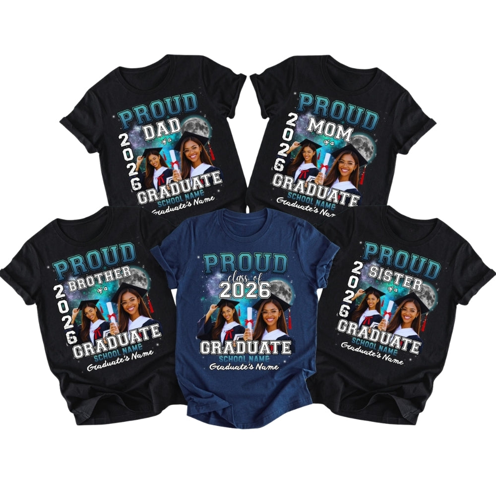Custom Photo Graduation Matching Family T Shirts, Personalized Graduation Family Shirts ET0537