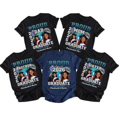Custom Photo Graduation Matching Family T Shirts, Personalized Graduation Family Shirts ET0537