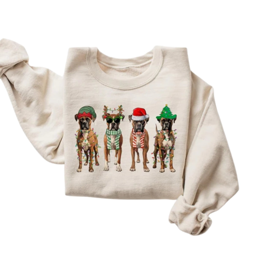 Boxer Christmas Sweatshirt, Christmas Sweatshirt For Dog Lover 2D0581