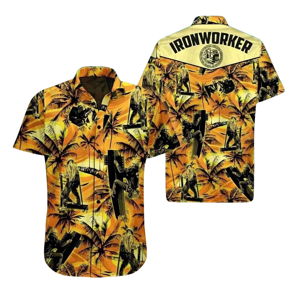 Ironworker Tropical Hawaiian Shirt For Men, Ironworker Hawaiian Shirt HE0249