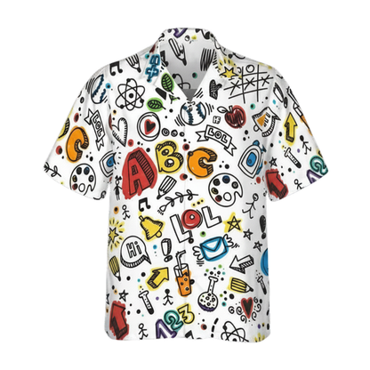 Colorful Alphabet Hawaiian Shirt For Men Women, Teacher Hawaiian Shirts HE0237