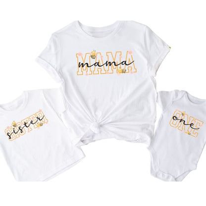 Custom Matching Family Bee T Shirt For 1st Birthday, Custom Bee Lover First Birthday Family Matching Shirts ET0252
