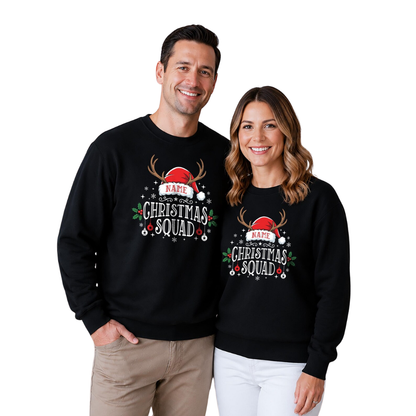 Custom Christmas Squad Family Matching Sweatshirt, Custom Christmas Sweatshirt For Family ET1643