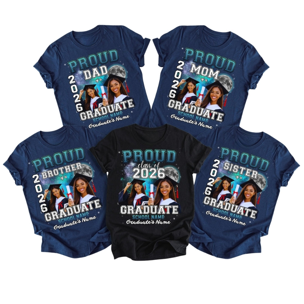 Custom Photo Graduation Matching Family T Shirts, Personalized Graduation Family Shirts ET0537