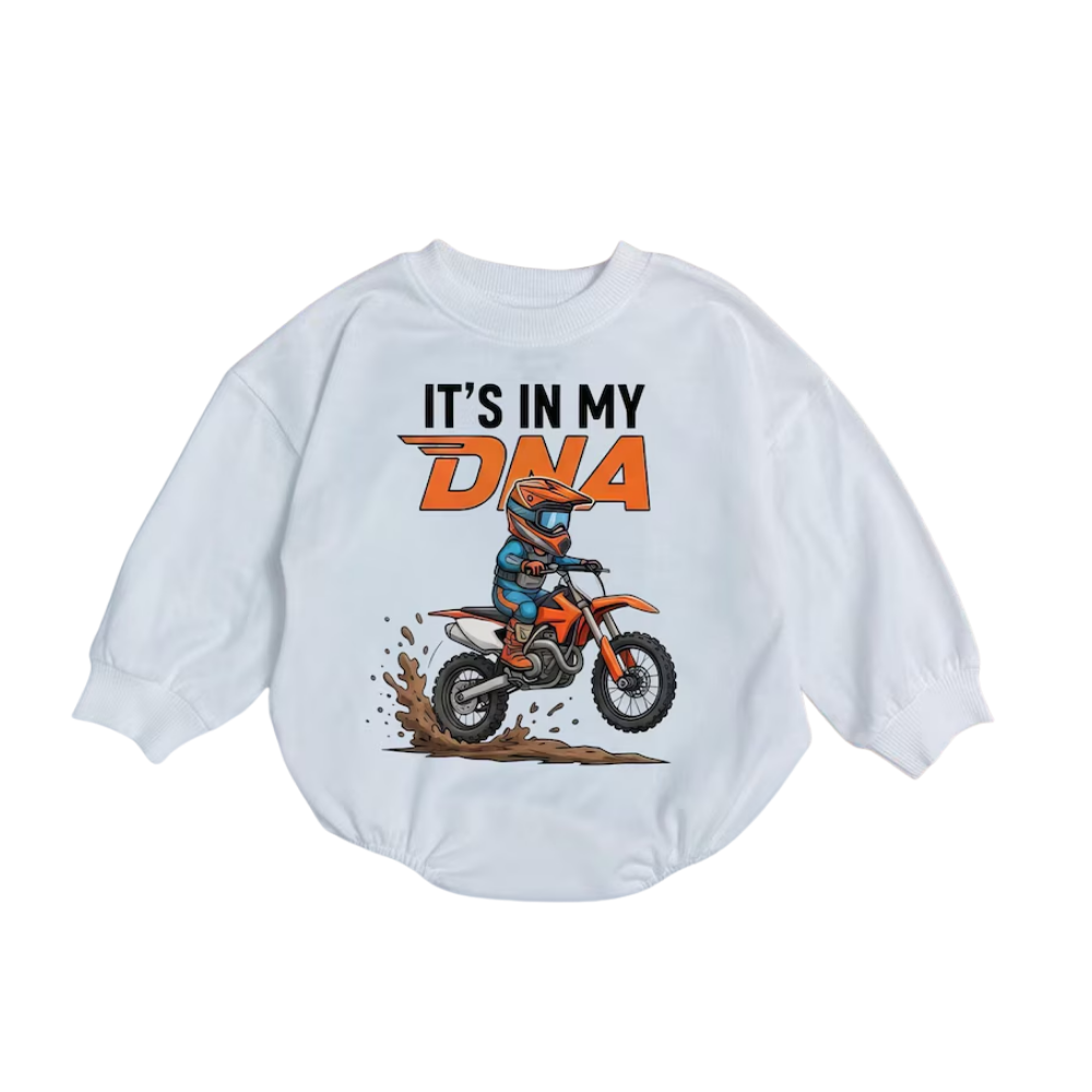 It's In My DNA Baby Romper Sweatshirt, Baby Motocross Lover Romper Sweatshirt BB0245