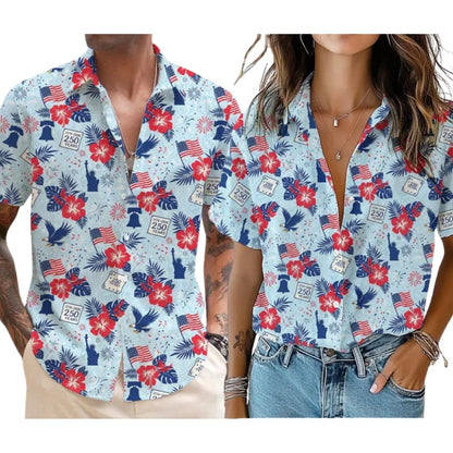 Tropical American 250 Year Hawaiian Shirts For Men Women, 4th Of July Hawaiian Shirts HE0194