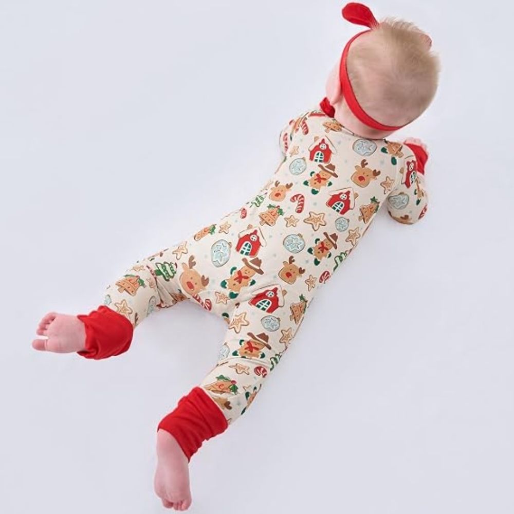 Gingerbread Xmas Baby Romper Convertible Zippy, Christmas Baby Romper Convertible BB0409