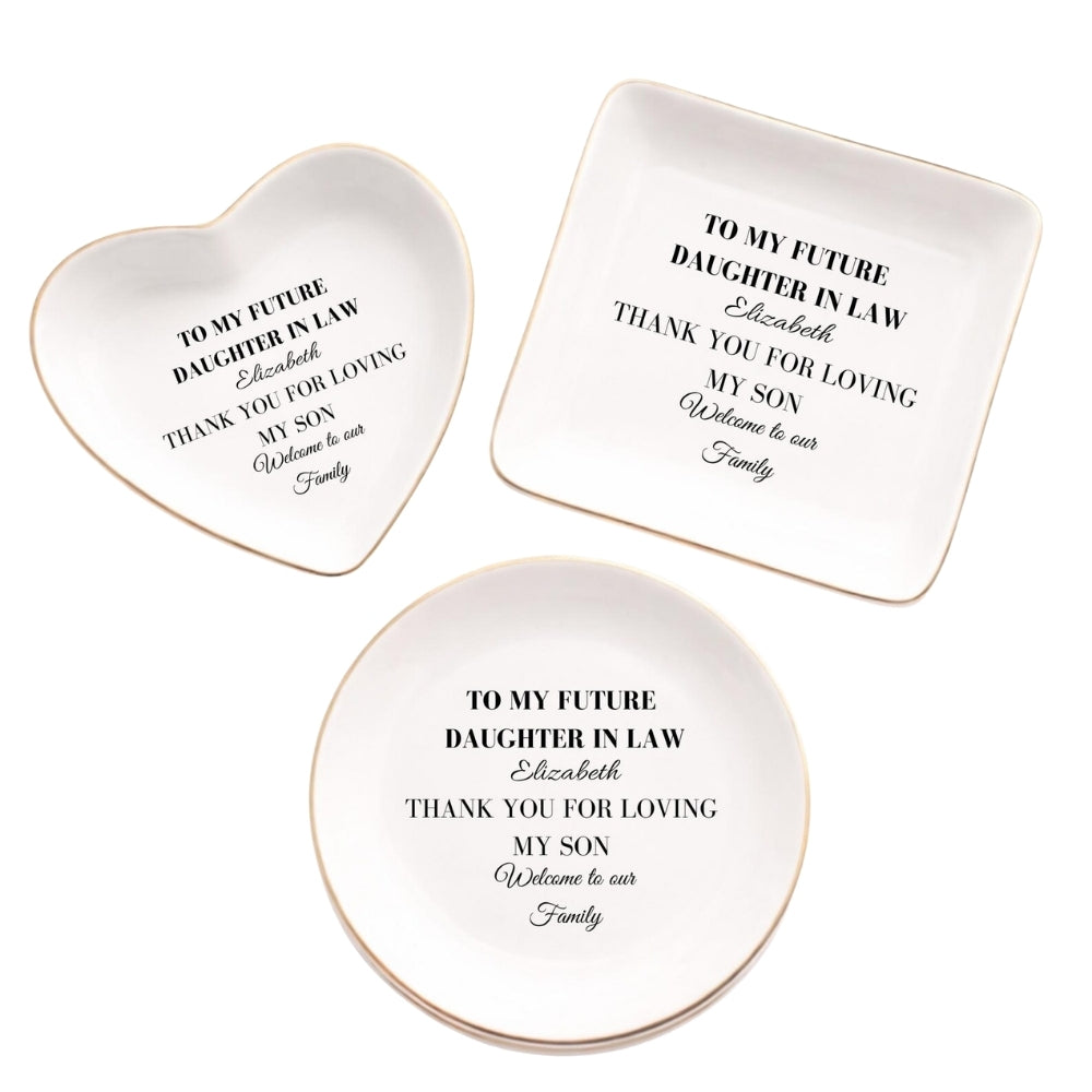 To My Future Daughter In Law Custom Wedding Jewelry Dish, Custom Daughter In Law Ring Dish WD0453
