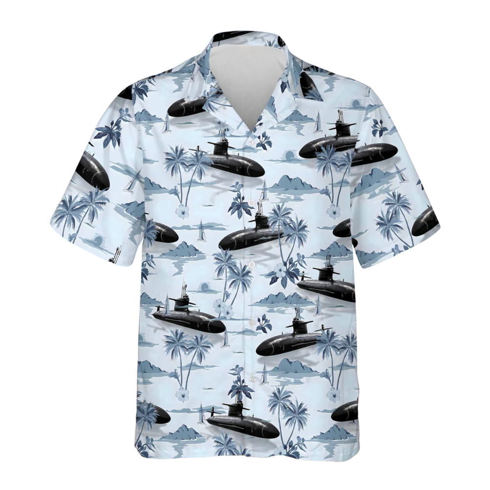 Tropical Submarine Hawaiian Shirt For Men, Submarine Military Hawaiian Shirts HE0285