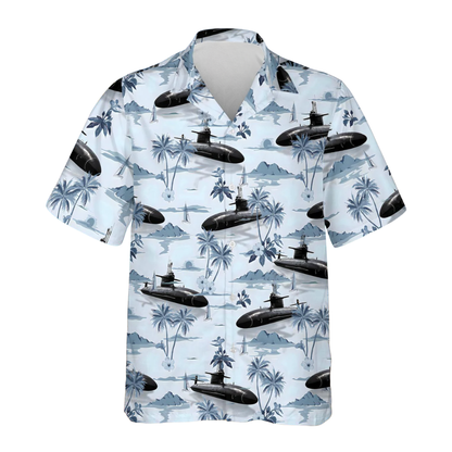 Tropical Submarine Hawaiian Shirt For Men, Submarine Military Hawaiian Shirts HE0285